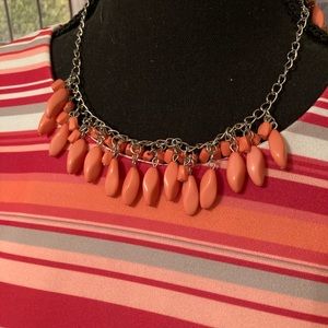 Coral necklace and earrings